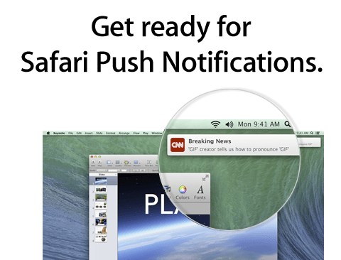 Теперь Push сообщения и в Safari