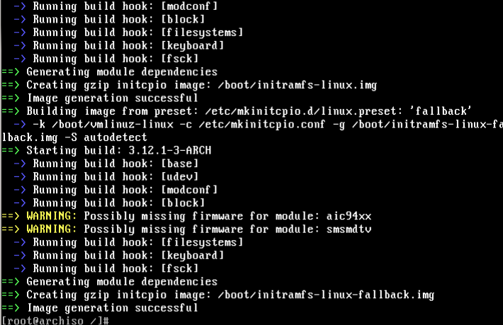 Типовая установка Arch Linux (Release: 2013.11.01)