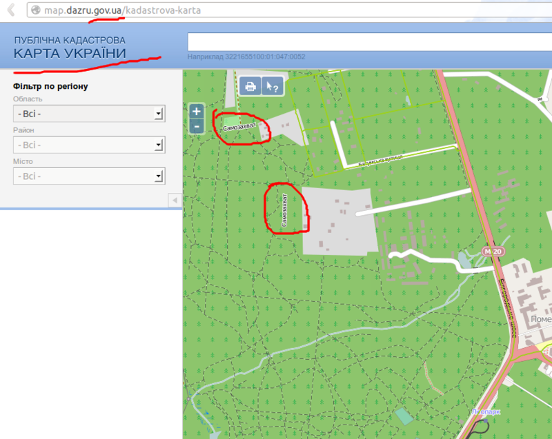Украинский земельный кадастр использует OSM в качестве карты по умолчанию