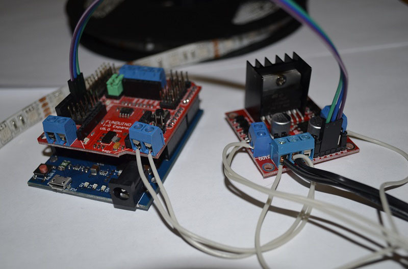 Управление RGB лентой с помощью Arduino и драйвера L298N