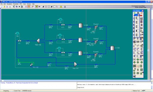 Запущенная модель Стенда в Unisim Operations