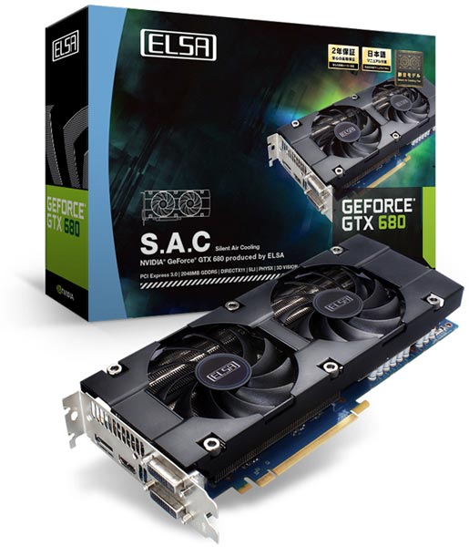 В Японии продажи 3D-карты ELSA GeForce GTX 680 S.A.C. начинаются 8 декабря