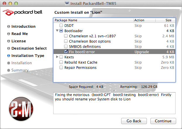 Установка Hackintosh на примере Packard Bell TM85