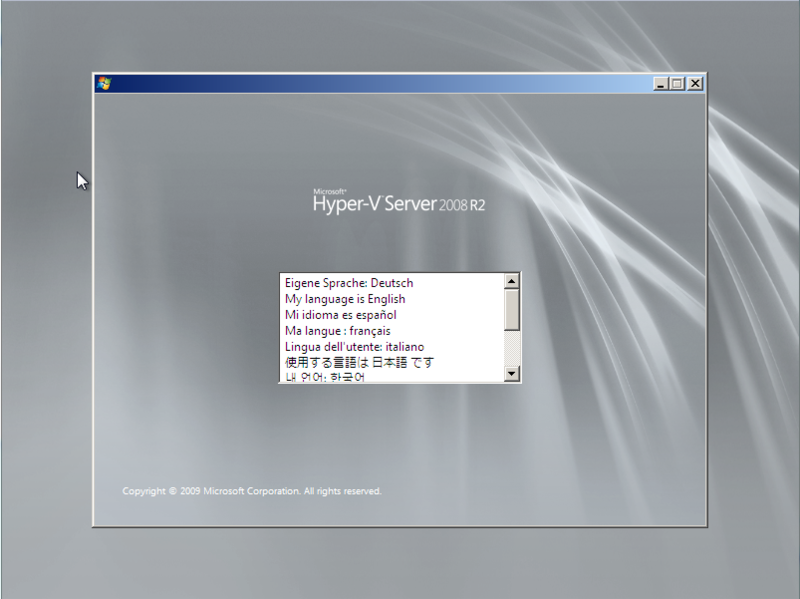 Установка и настройка hyper v server для тех, кто впервые его видит Установка и настройка hyper v server для тех, кто впервые его видит