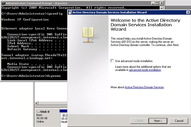 Установка новой инфраструктуры Active Directory в Windows Azure image