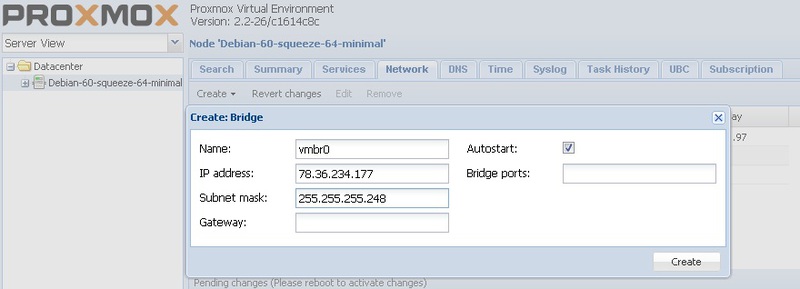 Установка системы управления виртуализацией (openvz, kvm) proxmox 2.2 на сервер в Hetzner