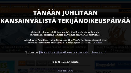 В Финляндии обсудят предложенный сообществом закон о копирайте В Финляндии обсудят предложенный сообществом закон о копирайте