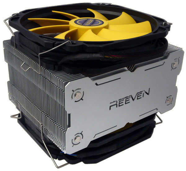 Скорость вращения комплектного вентилятора Reeven RC-1401 регулируется c помощью ШИМ в диапазоне 300-1300 об/мин