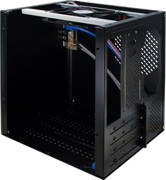 Размеры корпуса Inter-Tech ITX E-D5 Black равны 285 x 222 x 270 мм 