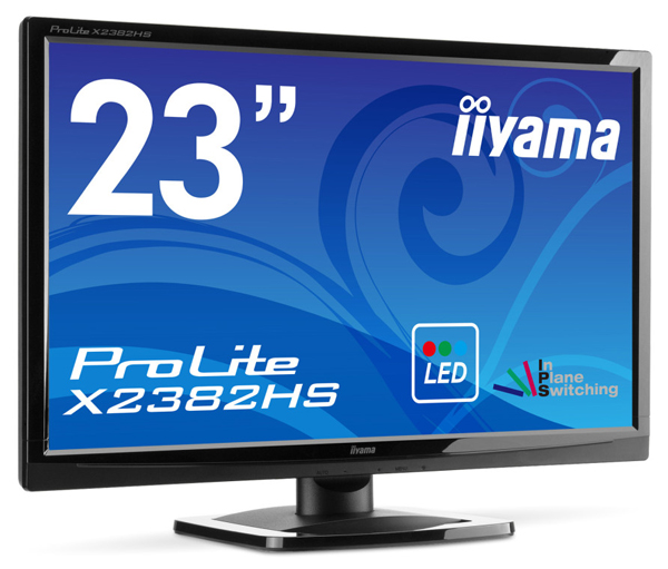 Монитор iiyama ProLite X2382HS оснащен входами D-Sub, DVI и HDMI