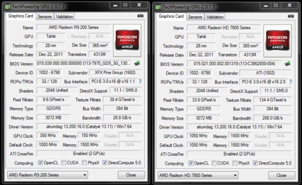 Radeon R9 280X + Radeon HD 7970