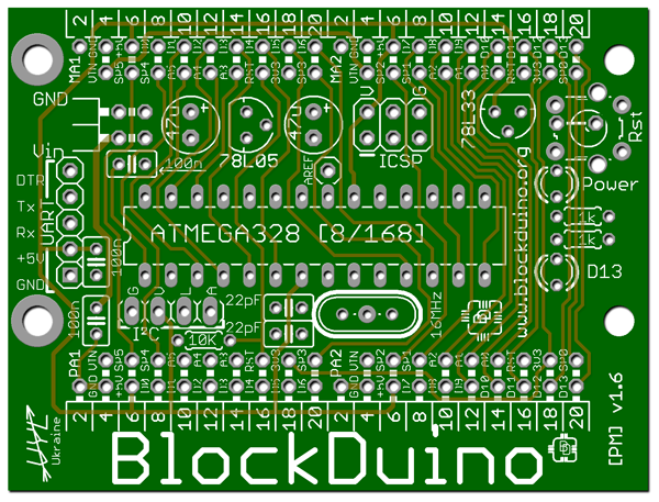 Визуализация платы сделанной в EAGLE с помощью Photoshop image