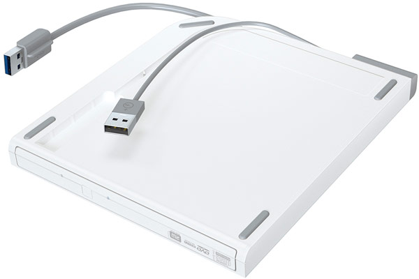 Подключение ко второму порту USB обеспечивает оптический привод Buffalo DVSM-PTS58U3 дополнительным питанием