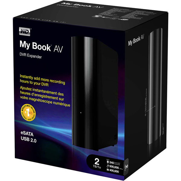 Внешний накопитель WD MyBook AV-TV оснащен портами USB 3.0 и eSATA