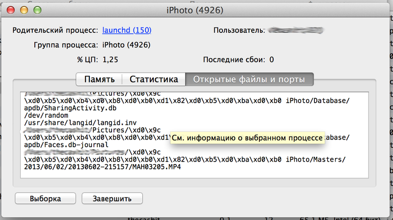 Восстановление работоспособности iPhoto при зависании импорта Восстановление работоспособности iPhoto при зависании импорта