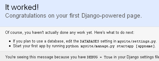 Django работает