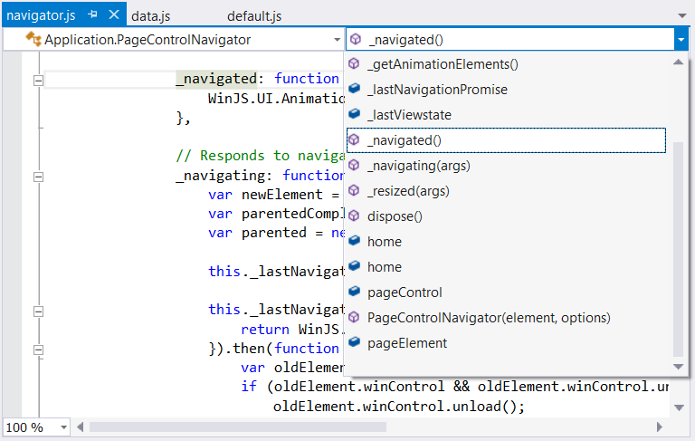 Return options. Visual Studio 13. Data Navigator.