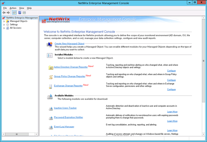 Вышла новая версия NetWrix Active Directory Change Reporter с поддержкой Windows Server 2012 и Exchange 2013