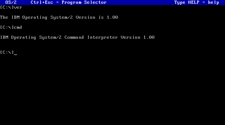 OS/2 RULEZ FOREVA! -- прим. пер. IBM Operating System/2 Command Interpreter Version 1.00
