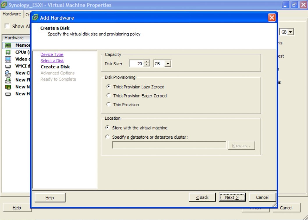 Запускаем Synology на ESXi image