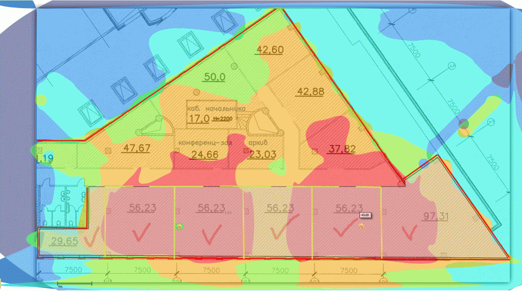 Вариант с мощной топовой точкой доступа АР-135 и максимальной мощностью Вариант с мощной топовой точкой доступа АР-135 и максимальной мощностью