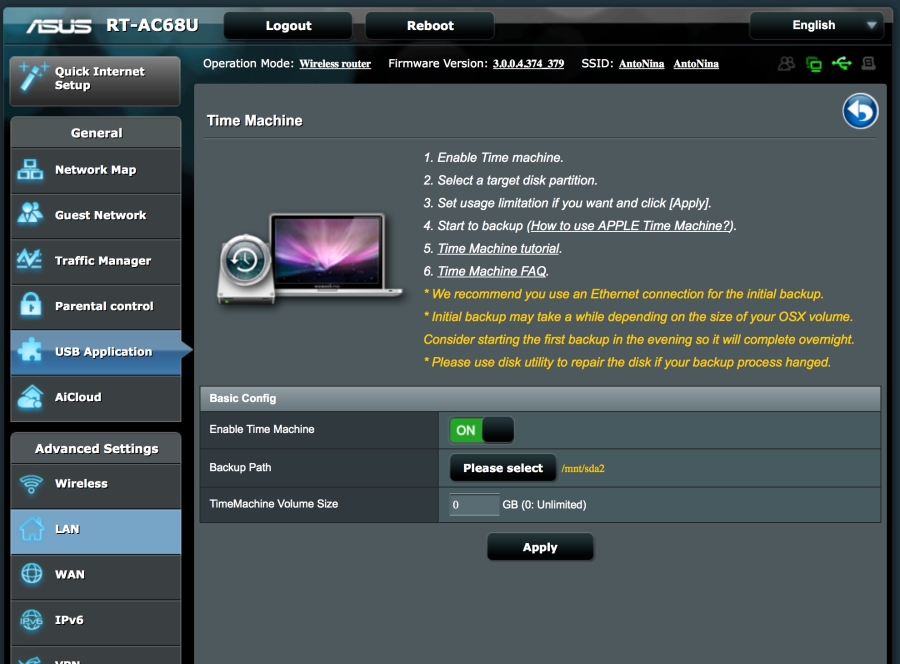 «Пожиратель сердец» — Маршрутизатор ASUS RT AC68U: 802.11ac, usb 3.0, BitTorent, TimeMachine