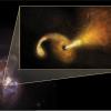 В центре слияния двух галактик астрономы нашли следы пиршества сверхмассивной черной дыры