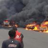 От взрыва цистерны сгорели 50 машин (видео)