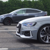 Audi RS4 выставили против Tesla Model X